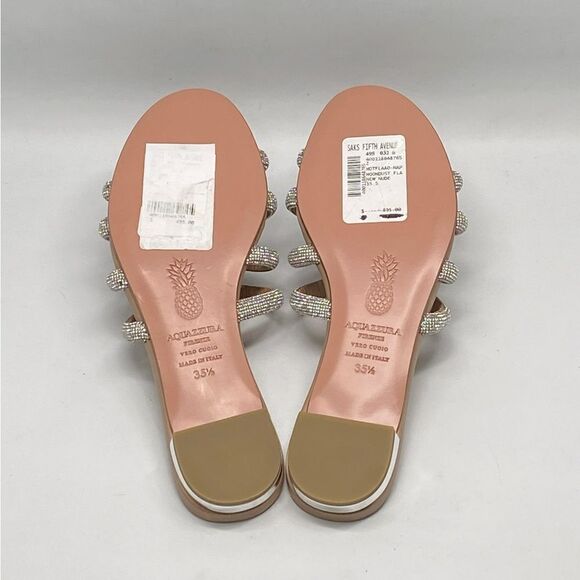 Aquazzura Moondust Crystal-Embellished Sandals size 35.5 - Picture 15 of 16